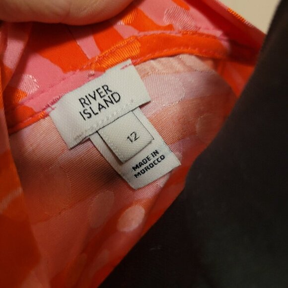 ASOS River Island Orange & Pink Zebra Print Blouse US 8 - Picture 5 of 6